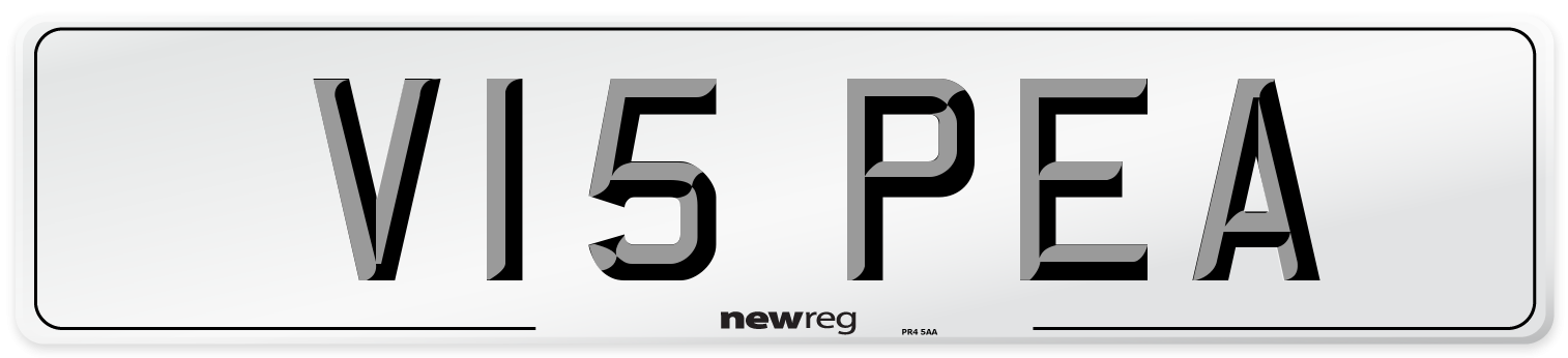 V15 PEA Number Plate from New Reg